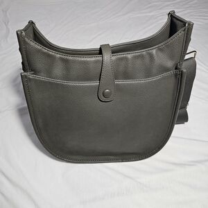 Ahdorned Messenger Crossbody Bag Green vegan leather